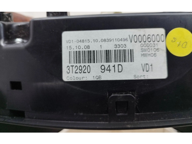 Спидометр (приборный щиток) 3T2920941D, V0006000 Skoda Superb B6 (3T)