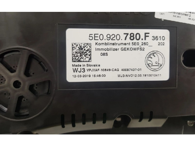 Панель приборов 5E0920780F, 5E0920780F   Skoda Octavia Mk3 (5E)       