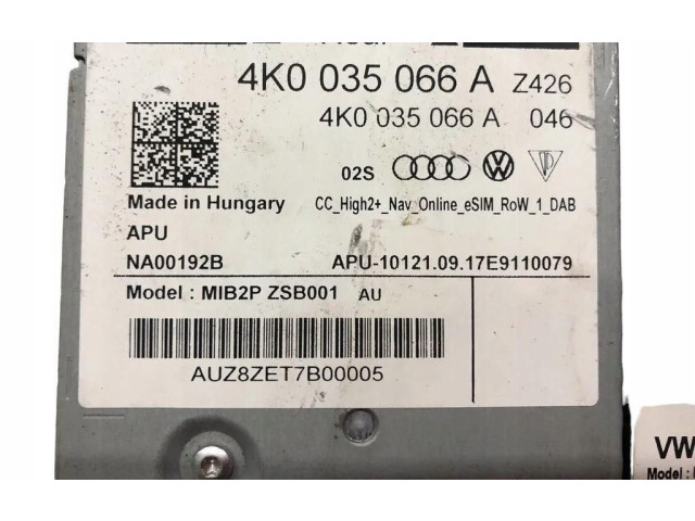 Блок управления 4K0035066A, 4K0035066A Audi A6 S6 C8 4K