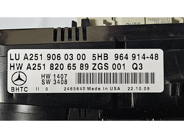 Блок управления климат-контролем A2519060300, A2518206589   Mercedes-Benz GL X164