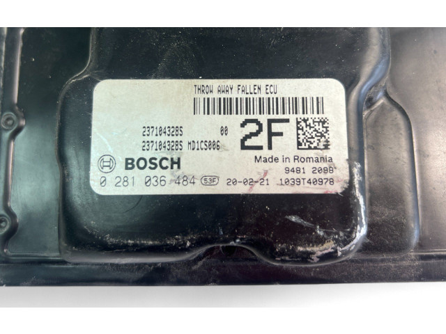 Блок управления двигателем Блок управления 237104328S, 0281036484   Dacia Logan II