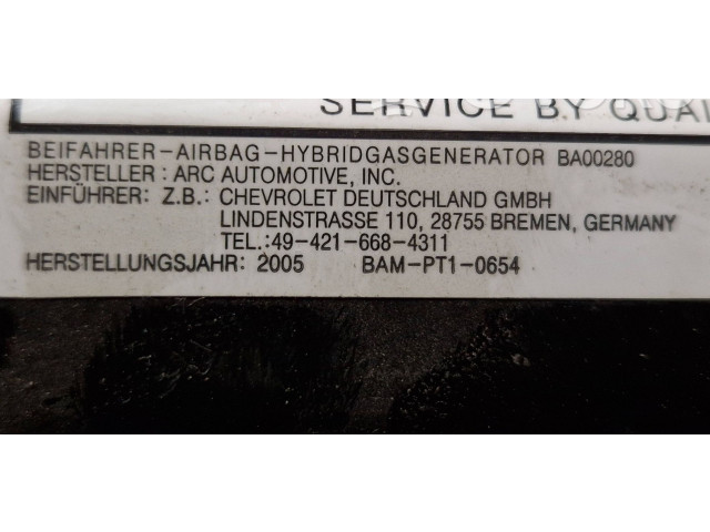 Подушка безопасности пассажира BAMPT10654, 494216684311   Chevrolet Epica