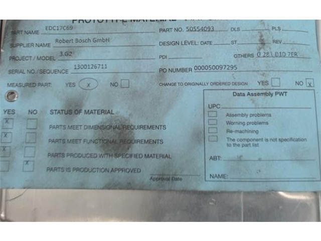 Řídící jednotka EDC17C69 Alfa Romeo Giulia 2018