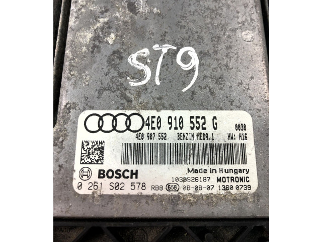 Блок управления двигателем Блок управления 4E0910552G Audi A8 S8 D3 4E