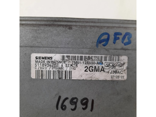 Řídící jednotka 7M5112A650AFA, S118934202A Ford Focus 2007