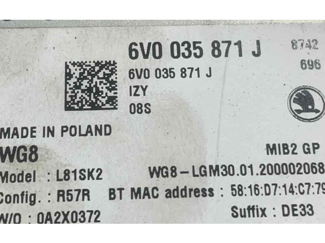 Дисплей    6V0035871J   Skoda Fabia Mk3 (NJ)