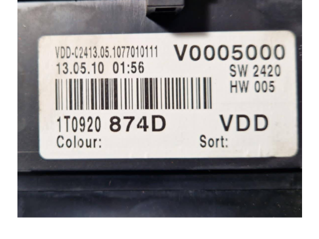 Панель приборов 1T0920874D, V0005000   Volkswagen Touran II       