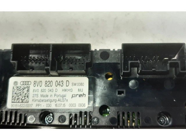 Блок управления климат-контролем 8V0820043D   Audi A3 S3 A3 Sportback 8P