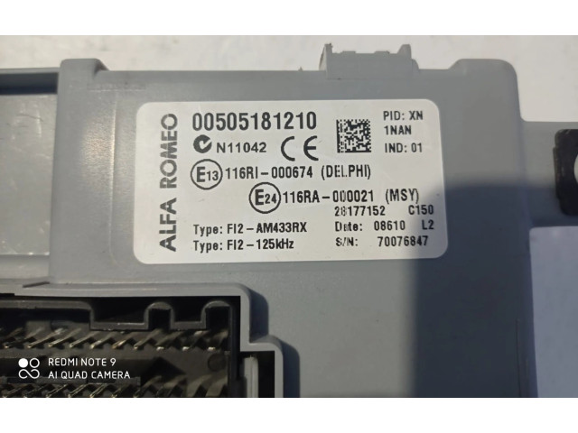 Pojistková skříňka 00505181210, 00505181210 Alfa Romeo Mito