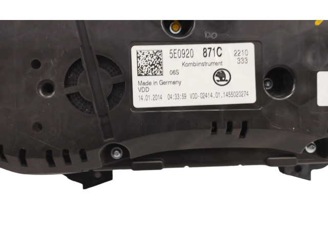 Панель приборов 5E0920871C, A2C83639900   Skoda Octavia Mk3 (5E)       