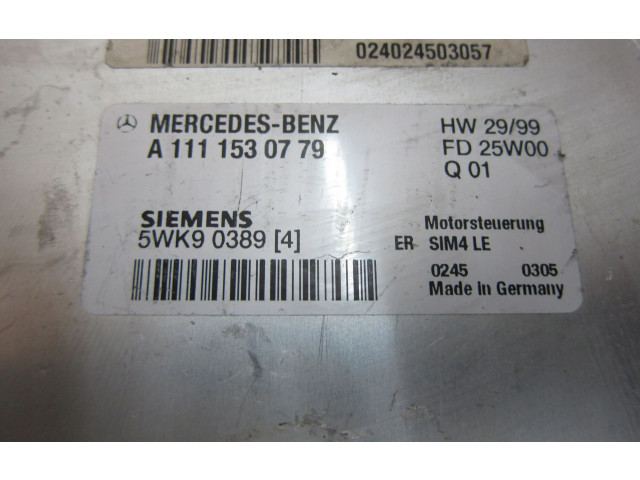 Řídící jednotka A1111530779, 5WK90389 Mercedes-Benz CLK A208 C208 1997