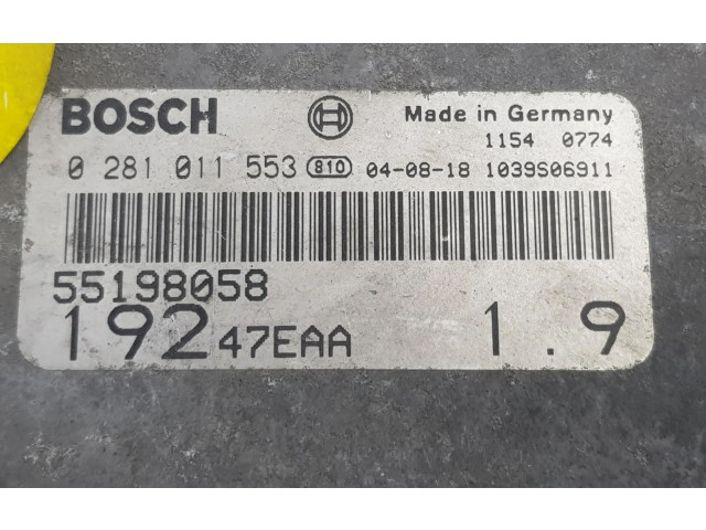 Řídící jednotka 0281011553, 55198058 Fiat Stilo 2003