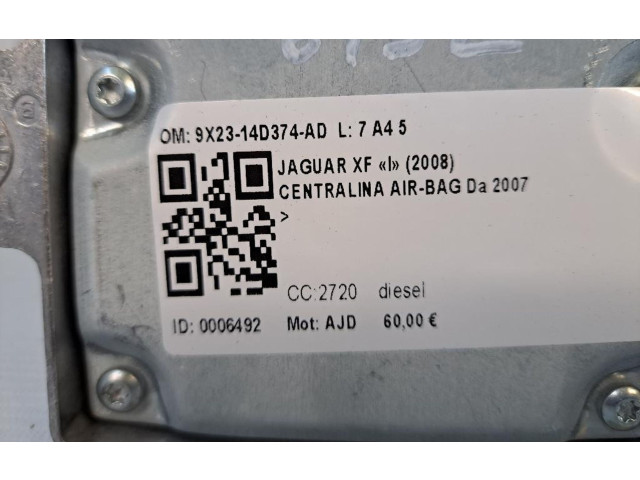 Блок подушек безопасности 9X23-14D374-AD, 9X23-14D374-AD Jaguar XF X250