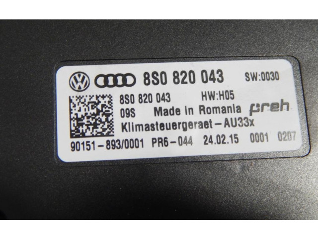 Блок управления климат-контролем 8S0820043   Audi TT TTS RS Mk3 8S