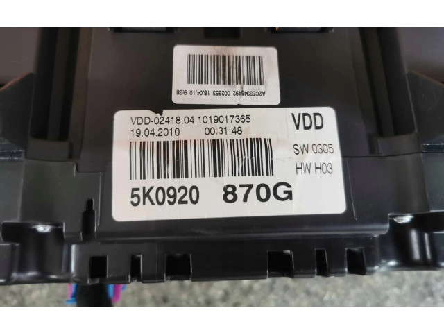 Панель приборов 5K0920870G Volkswagen Golf VI