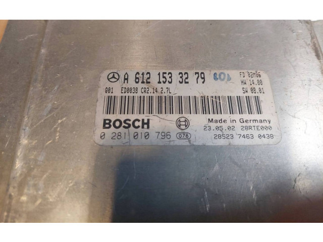 Řídící jednotka 0281010796, A6121533279 Mercedes-Benz ML W163 2001