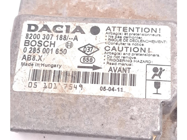Блок подушек безопасности 8200307188A, 0285001650   Dacia Logan I