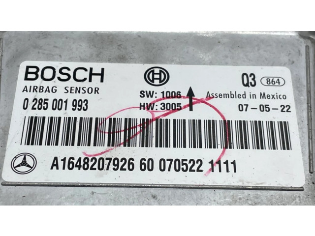 Блок подушек безопасности 0285001993, A1648207926   Mercedes-Benz ML W164