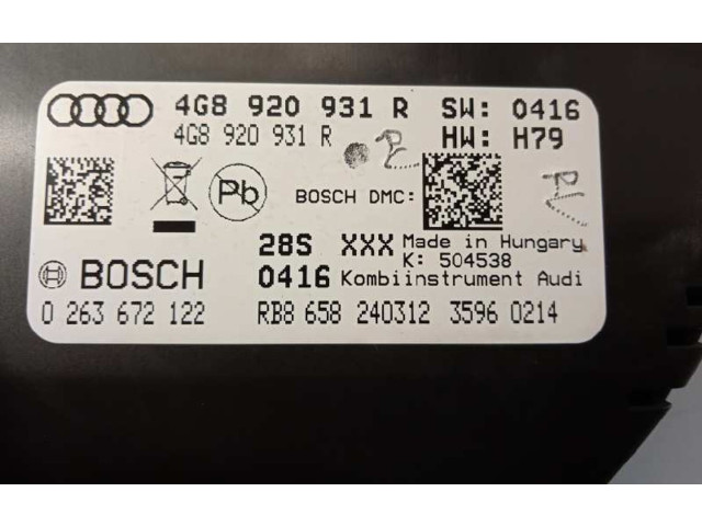 Панель приборов 4G8920931R, 0263672122 Audi A7 S7 4G