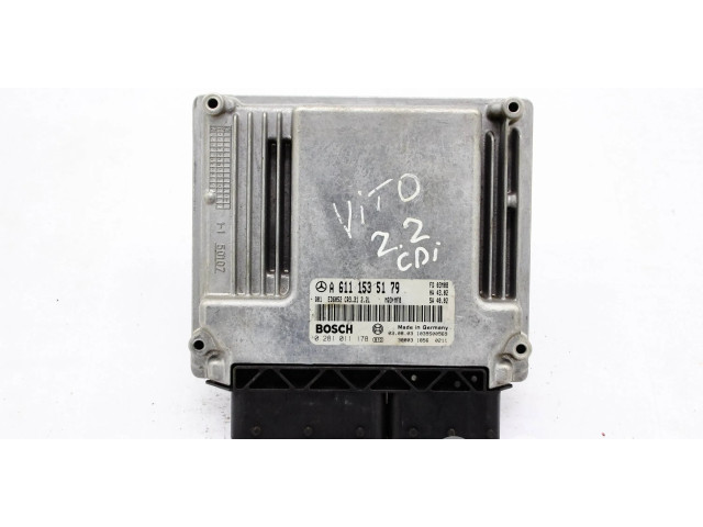 Řídící jednotka a6111535179, 0281011178 Mercedes-Benz Vito Viano W639 2009