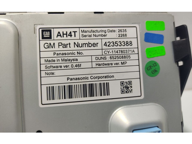 Přístrojová deska Opel Zafira C 2016 42353388, 652508805