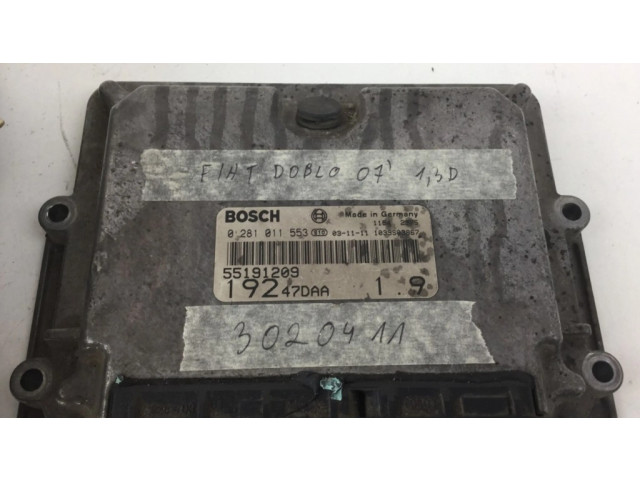 Řídící jednotka 0281011553, 51715858   Fiat Doblo 2007