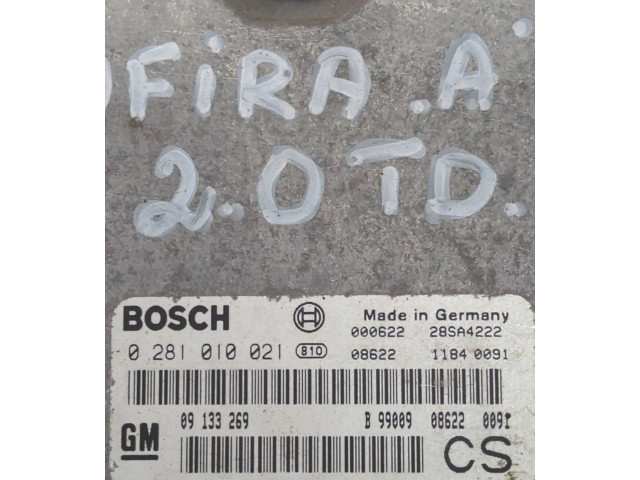 Řídící jednotka 0281010021, 09133269 Opel Zafira A 2002