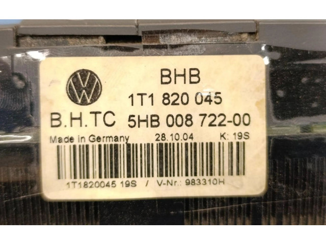 Блок управления климат-контролем 1T1820045, 1T1820045 Volkswagen Caddy