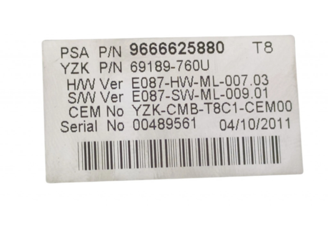 Панель приборов 9666625880, 69189760U   Peugeot 5008       