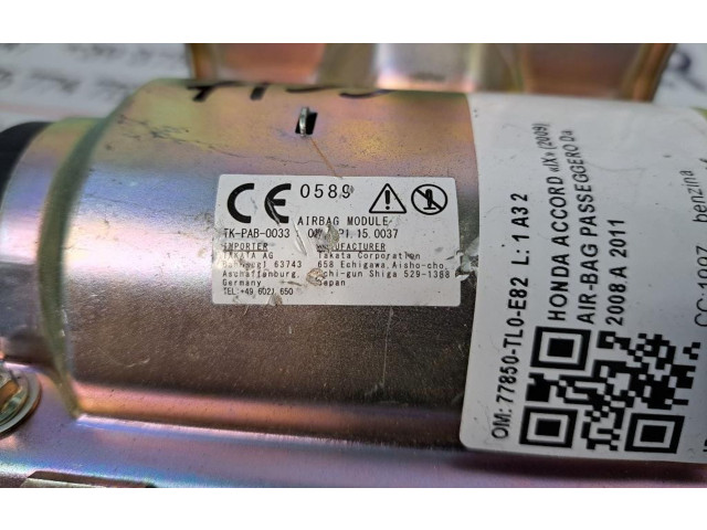 Подушка безопасности пассажира 77820TL0G30, 77820TL0G30 Honda Accord