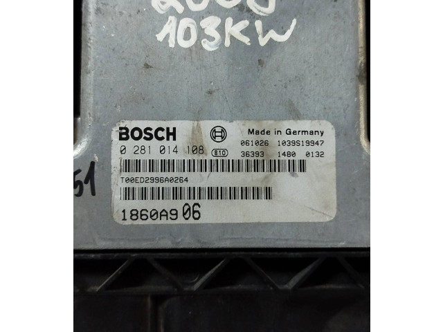 Блок управления двигателя 1860A906, 0281014108 Mitsubishi Outlander