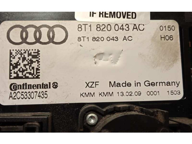 Блок управления климат-контролем 8T1820043AC, 8T1820043ACXZF Audi A5 Sportback 8TA