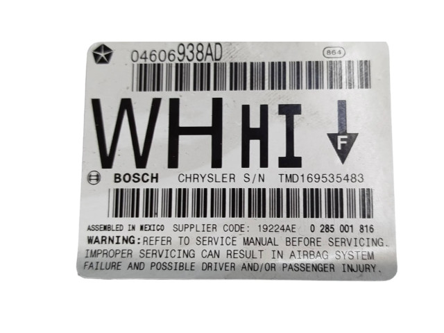 Блок подушек безопасности 04606938AD, 0285001816   Jeep Grand Cherokee (WK)