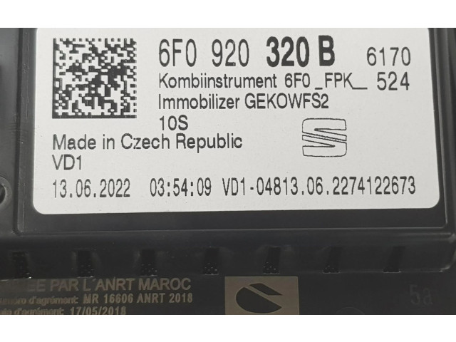 Панель приборов 6F0920320B, 6F0920320B Seat Tarraco