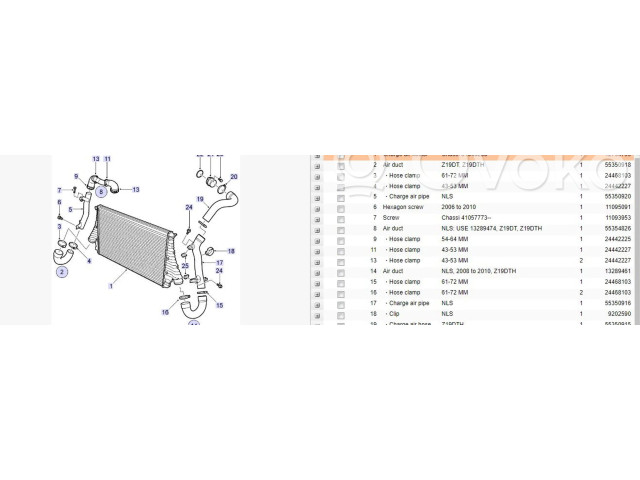 Интеркулер 12765753 Saab 9-3 Ver2
