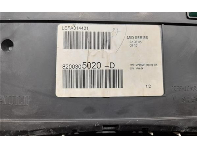 Панель приборов 8200305020D Renault Clio III