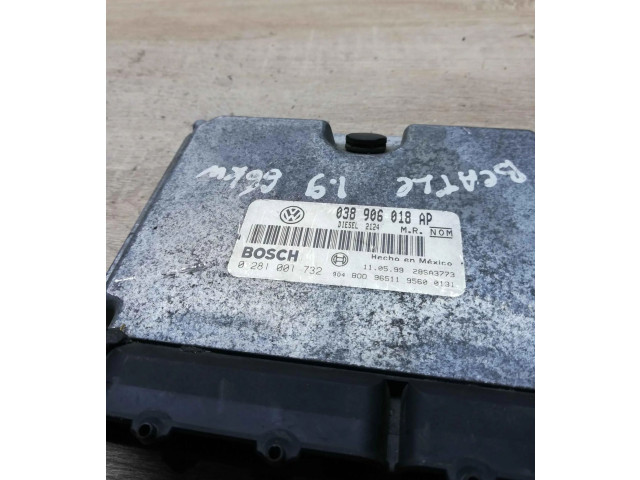 Блок управления двигателем Блок управления 038906018ap, 0281001732 Volkswagen New Beetle
