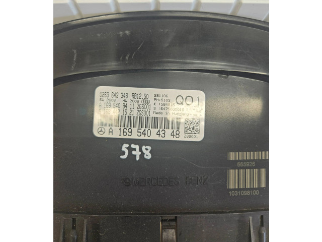 Панель приборов A1695404348, 0263643343 Mercedes-Benz A W169