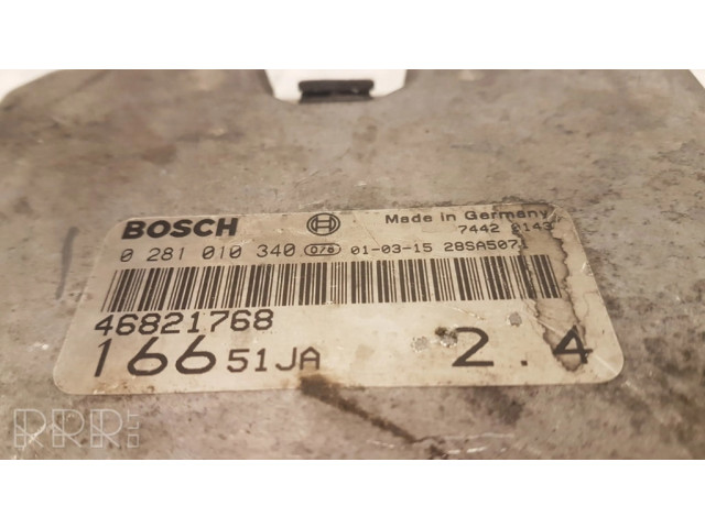 Блок управления двигателя 0281010340, 46821768 Alfa Romeo 166