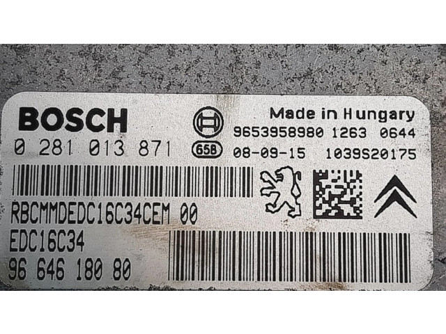 Řídící jednotka 0281013871, 9664618080 Citroen Berlingo 2010