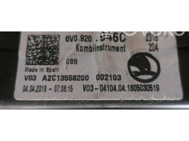 Панель приборов 6V0920946C Skoda Fabia Mk3 (NJ)