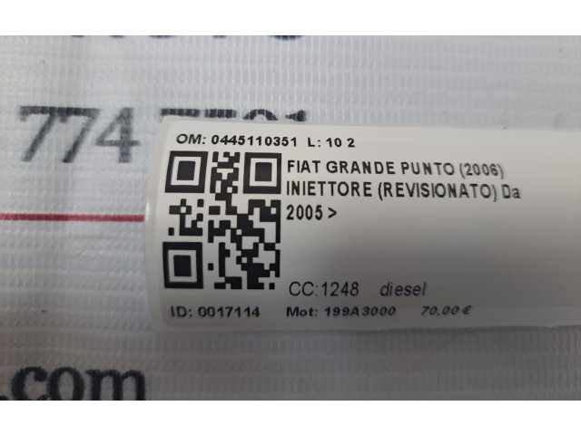 Форсунка 0445110351, 0445110351 Fiat Grande Punto