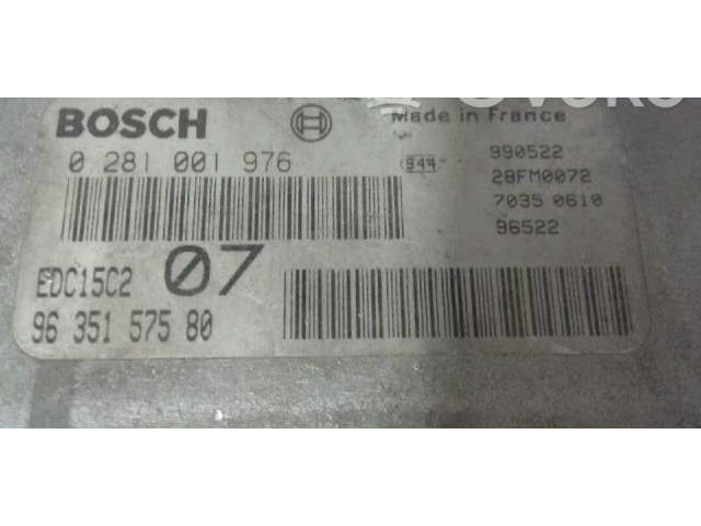 Блок управления двигателя 0281001976, 9635157580 Citroen Xsara