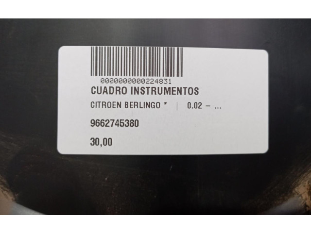 Přístrojová deska Citroen Berlingo 9662745380