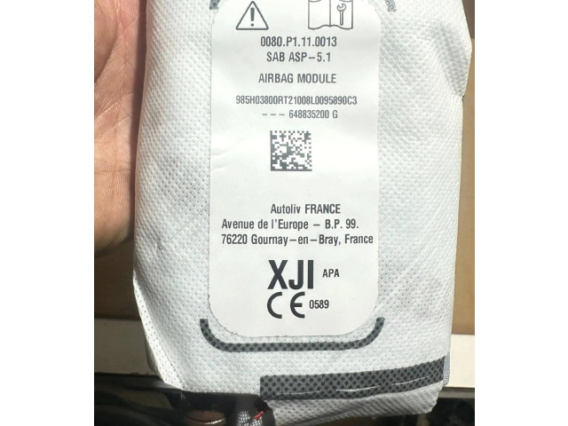 Подушка безопасности в сиденье 648835200G   Dacia Sandero III