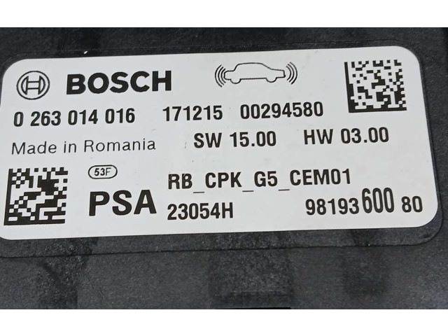 Блок управления 9819360080, BOSCH   Peugeot 5008