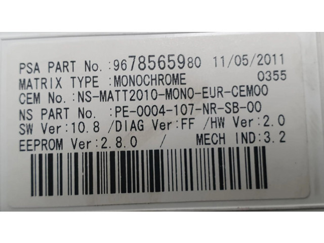 Панель приборов 9678565980, A2C34641100 Citroen DS4