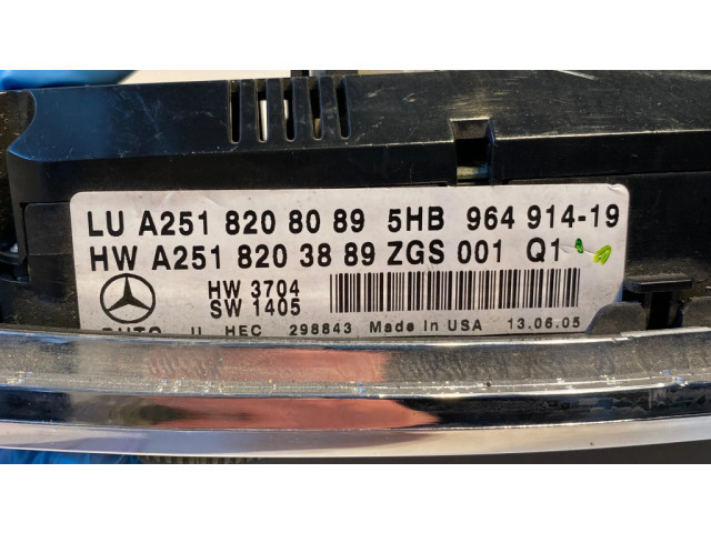 Блок управления климат-контролем A2518208089, A2518203889   Mercedes-Benz ML W164