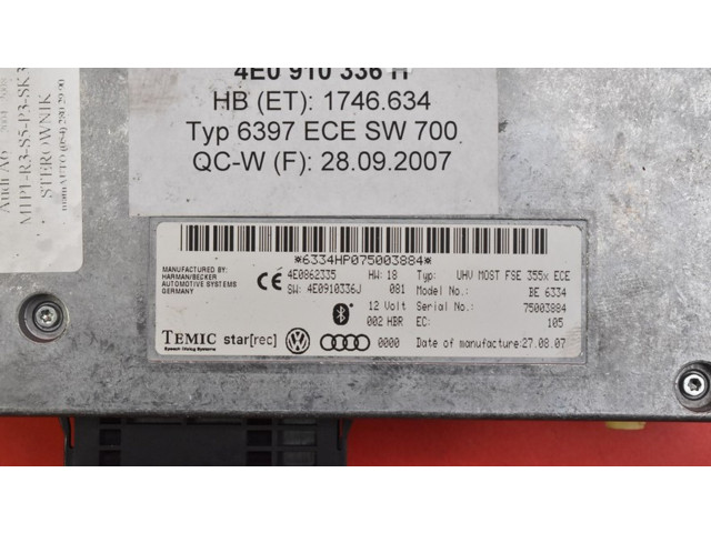 Řídící jednotka 4E0910336H, 4E0910336H Audi A6 Allroad C6 2006