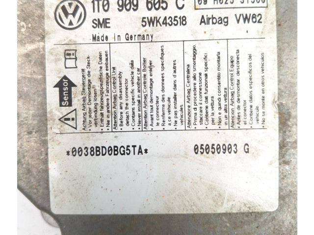 Блок подушек безопасности 1T0909605C, 5WK43518   Volkswagen Touran I